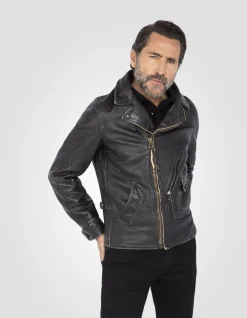 Blouson Perfecto® vintage noir mythique USA, cuir de vachette - NOIR
