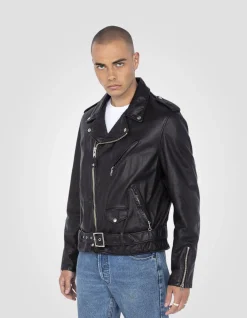Blouson Perfecto® vintage noir mythique USA, cuir de vachette - NOIR