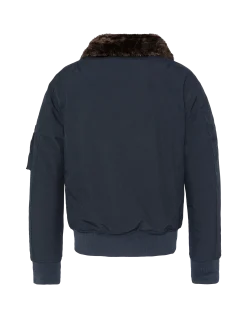 Blouson pilote bleu marine et marron - MARINE/MARRON