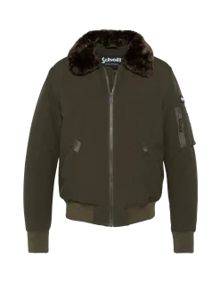 Blouson pilote kaki et marron - KAKI/MARRON