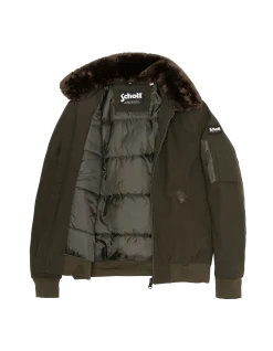 Blouson pilote kaki et marron - KAKI/MARRON
