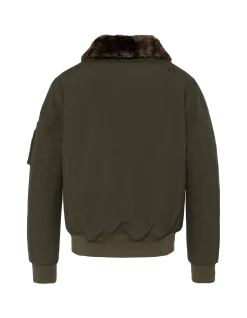 Blouson pilote kaki et marron - KAKI/MARRON