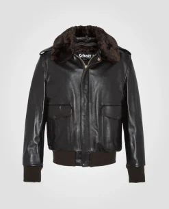 Blouson pilote marron type A-2 mythique USA, cuir de vachette - MARRON