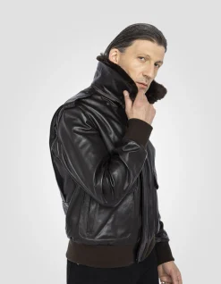 Blouson pilote marron type A-2 mythique USA, cuir de vachette - MARRON