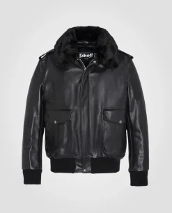 Blouson pilote noir type A-2 mythique USA, cuir de vachette - NOIR