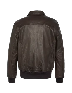 Blouson pilote type A-2 marron, cuir de chèvre - MARRON
