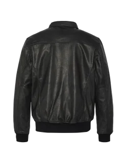 Blouson pilote type A-2 noir, cuir de chèvre - NOIR