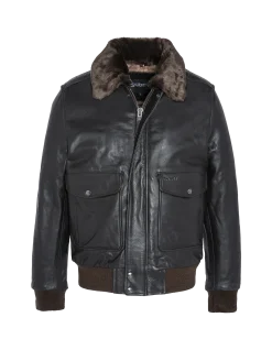 Blouson pilote type A-2 vintage marron, cuir de vachette, grande taille - MARRON VINTAGE