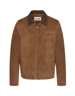 Blouson rouille worker, chèvre velours - ROUILLE