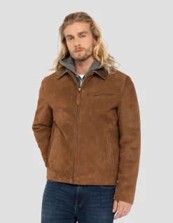 Blouson rouille worker, chèvre velours - ROUILLE