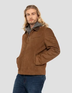 Blouson rouille worker, chèvre velours - ROUILLE