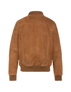 Blouson rétro rouille, chèvre velours - ROUILLE
