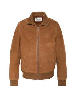 Blouson rétro rouille, chèvre velours - ROUILLE