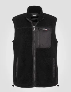 Blouson sherpa noir sans manche - NOIR
