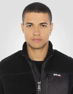 Blouson sherpa noir sans manche - NOIR
