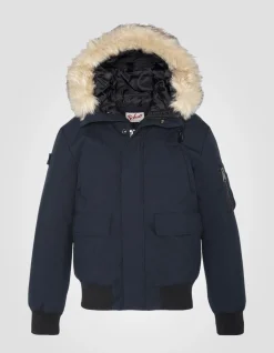 Blouson snorkel bleu marine à capuche enfant - MARINE