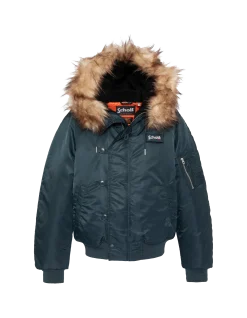 Blouson snorkel N2B bleu marine à capuche, coupe oversize - MARINE