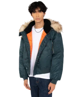 Blouson snorkel N2B bleu marine à capuche, coupe oversize - MARINE
