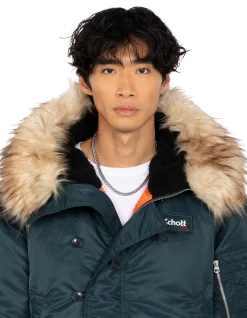 Blouson snorkel N2B bleu marine à capuche, coupe oversize - MARINE