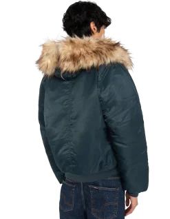 Blouson snorkel N2B bleu marine à capuche, coupe oversize - MARINE