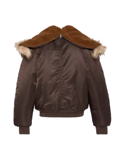 Blouson snorkel N2B marron à capuche, coupe oversize - MARRON