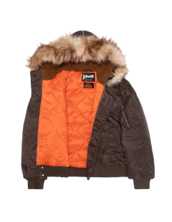 Blouson snorkel N2B marron à capuche, coupe oversize - MARRON