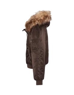 Blouson snorkel N2B marron à capuche, coupe oversize - MARRON