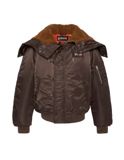 Blouson snorkel N2B marron à capuche, coupe oversize - MARRON