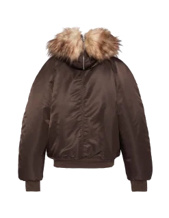 Blouson snorkel N2B marron à capuche, coupe oversize - MARRON