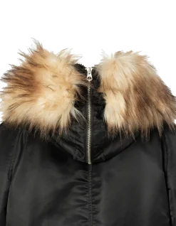 Blouson snorkel N2B noir à capuche, coupe oversize - NOIR