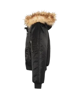 Blouson snorkel N2B noir à capuche, coupe oversize - NOIR