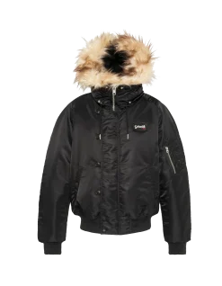 Blouson snorkel N2B noir à capuche, coupe oversize - NOIR