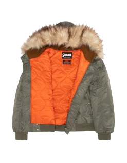 Blouson snorkel N2B sage kaki à capuche, coupe oversize - SAGE KAKI