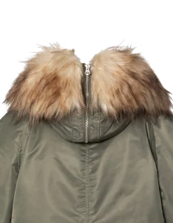 Blouson snorkel N2B sage kaki à capuche, coupe oversize - SAGE KAKI