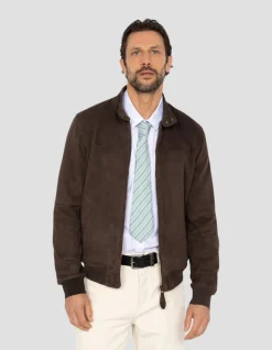 Blouson stardust marron, chèvre velours ultralight - MARRON