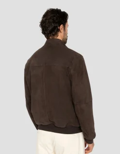 Blouson stardust marron, chèvre velours ultralight - MARRON