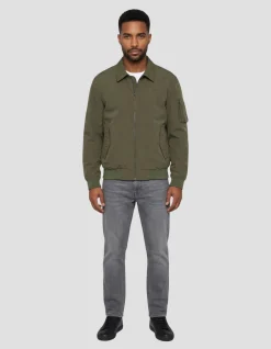 Blouson technique kaki col chemise - KAKI