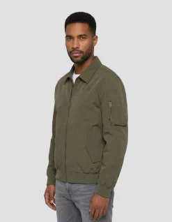 Blouson technique kaki col chemise - KAKI