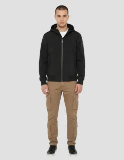 Blouson technique noir à capuche - NOIR