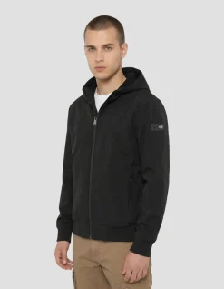 Blouson technique noir à capuche - NOIR