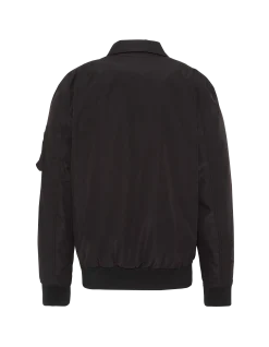 Blouson technique noir col chemise - NOIR