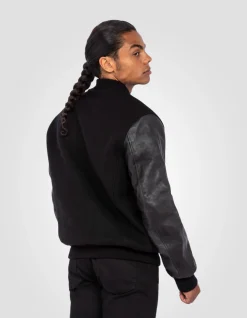 Blouson teddy full black, cuir de vachette - NOIR/NOIR