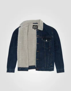 Blouson trucker bleu - BLEU