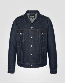 Blouson trucker bleu - BLEU