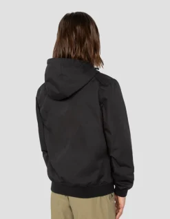 Blouson urban noir à capuche déperlant - NOIR