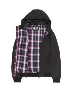 Blouson urban noir à capuche déperlant - NOIR