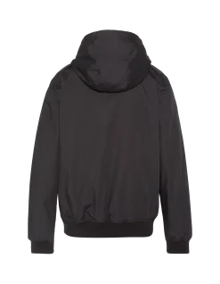 Blouson urban noir à capuche déperlant - NOIR