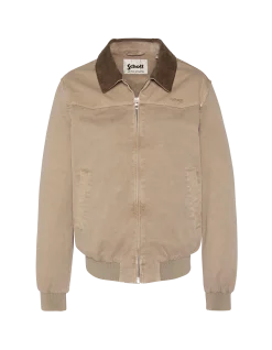 Blouson vintage taupe bi-matière - TAUPE
