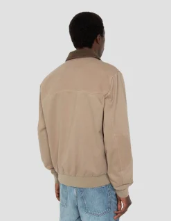 Blouson vintage taupe bi-matière - TAUPE