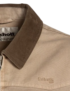 Blouson vintage taupe bi-matière - TAUPE